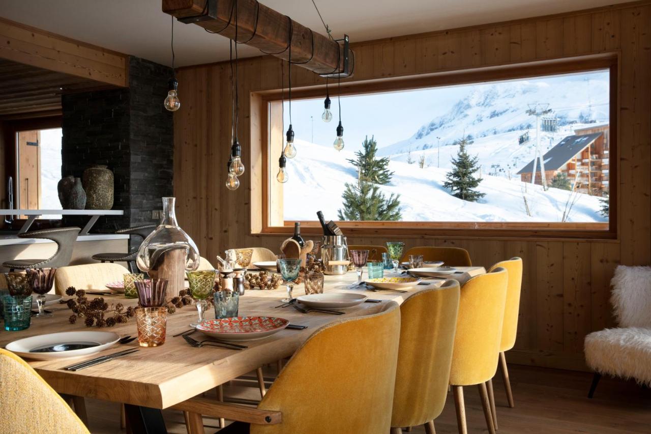 Grandes Rousses Hotel & Spa ラルプ・デュエ エクステリア 写真 Dining room in a chalet