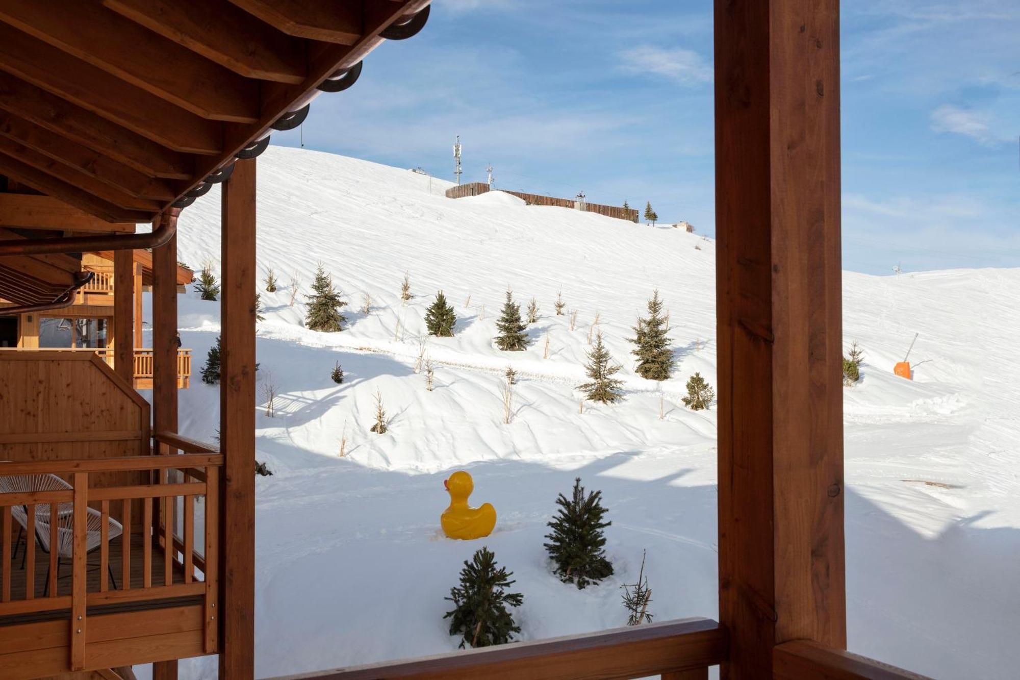 Grandes Rousses Hotel & Spa ラルプ・デュエ エクステリア 写真 The ski resort of Les Saisies